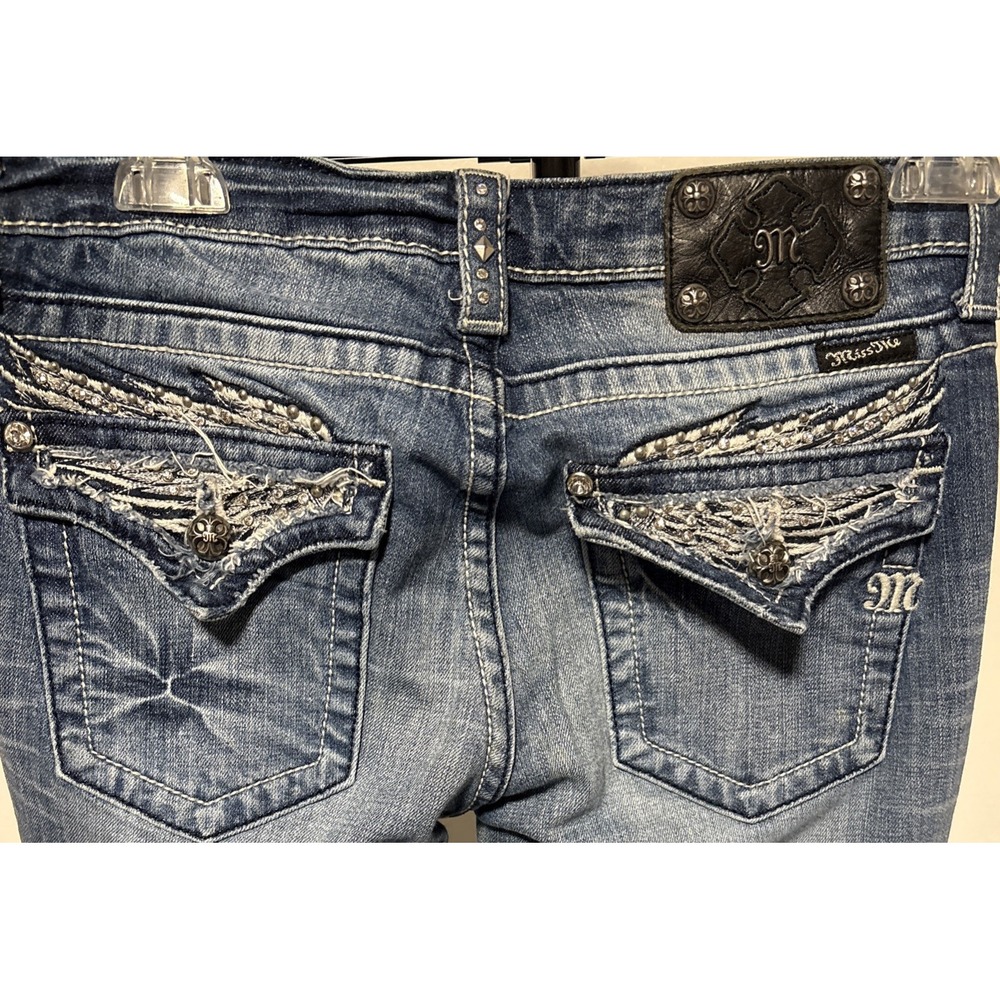 Miss Me Jeans "Sequins  Rhinestones embroidery   Skinny Jeans 30x33